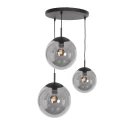 Luminaire à suspension BOLLIQUE 3 flammes, rond E27 IP20, noir mat gradable
