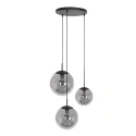 Steinhauer Luminaire à suspension BOLLIQUE 3 flammes, rond E27 IP20, noir mat gradable