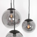 Steinhauer Luminaire à suspension BOLLIQUE 3 flammes, rond E27 IP20, noir mat gradable