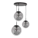 Steinhauer Luminaire à suspension BOLLIQUE 3 flammes, rond E27 IP20, noir mat gradable