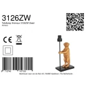 anne light & home Lampe de table ANIMAUX - SURICATE haut, avec interrupteur, sans abat-jour, avec prise de courant E27 IP20, noir mat 