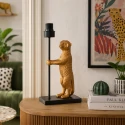 anne light & home Lampe de table ANIMAUX - SURICATE haut, avec interrupteur, sans abat-jour, avec prise de courant E27 IP20, noir mat 