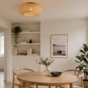 anne light & home Luminaire de plafond MAZE E27 IP20, bambou clair gradable