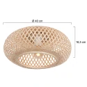 anne light & home Luminaire de plafond MAZE E27 IP20, bambou clair gradable