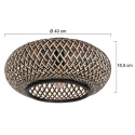 anne light & home Luminaire de plafond MAZE E27 IP20, bambou clair, noir  gradable