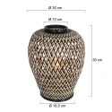 anne light & home table lamp MAZE with switch E27 IP20, bamboo light, black 
