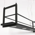 Steinhauer Luminaire à suspension TØR 6 flammes, avec tablette IP20, noir mat gradable