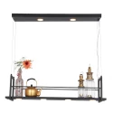 Steinhauer Luminaire à suspension TØR 6 flammes, avec tablette IP20, noir mat gradable