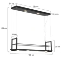 Steinhauer Luminaire à suspension TØR 6 flammes, avec tablette IP20, noir mat gradable