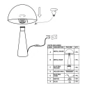 Steinhauer Lampe de table PIMPERNEL Bas, rond, avec interrupteur, avec prise de courant, conique E27 IP20, bronze 
