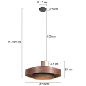 anne light & home Luminaire à suspension FLINTER à 1 flamme E27 IP20, bois gradable
