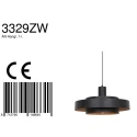 anne light & home pendant luminaire FLINTER 1 flame, cylindrical, direct / indirect E27 IP20, black matt dimmable