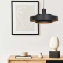 anne light & home pendant luminaire FLINTER 1 flame, cylindrical, direct / indirect E27 IP20, black matt dimmable