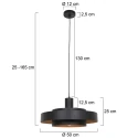 anne light & home pendant luminaire FLINTER 1 flame, cylindrical, direct / indirect E27 IP20, black matt dimmable