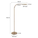 Mexlite Lampadaire PLATU avec bras flexible, avec variateur tactile IP20, bronze gradable