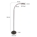 Mexlite floor lamp PLATU 1 flame IP20, brown dimmable
