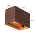 Steinhauer wall luminaire MURO 1 flame, square G9 IP20, wood dimmable