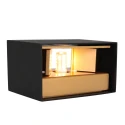 Steinhauer Luminaire mural MURO haut bas, angulaire, plat, réglable G9 IP20, noir mat gradable