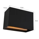 Steinhauer Luminaire mural MURO haut bas, angulaire, plat, réglable G9 IP20, noir mat gradable