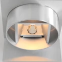 Steinhauer Luminaire mural MURO haut bas, angulaire, cylindrique, réglable G9 IP20, acier brossé gradable