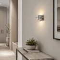 Steinhauer Luminaire mural MURO haut bas, angulaire, cylindrique, réglable G9 IP20, acier brossé gradable