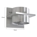 Steinhauer Luminaire mural MURO haut bas, angulaire, cylindrique, réglable G9 IP20, acier brossé gradable
