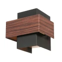 Steinhauer wall luminaire MURO 1 flame, square, with cover G9 IP20, wood dimmable