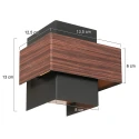 Steinhauer wall luminaire MURO 1 flame, square, with cover G9 IP20, wood dimmable