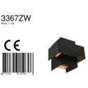 Steinhauer Luminaire mural MURO 1 voie, angulaire, direct / indirect G9 IP20, noir mat gradable