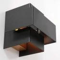 Steinhauer Luminaire mural MURO 1 voie, angulaire, direct / indirect G9 IP20, noir mat gradable
