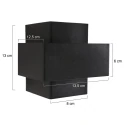 Steinhauer Luminaire mural MURO 1 voie, angulaire, direct / indirect G9 IP20, noir mat gradable