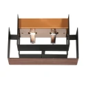 Steinhauer wall luminaire MURO 2 flames, square, with cover G9 IP20, wood dimmable