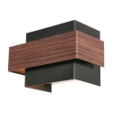 Steinhauer wall luminaire MURO 2 flames, square, with cover G9 IP20, wood dimmable