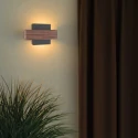 Steinhauer wall luminaire MURO 2 flames, square, with cover G9 IP20, wood dimmable