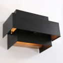 Steinhauer wall luminaire MURO 2-fold, square, direct / indirect G9 IP20, black matt dimmable