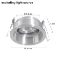 Steinhauer Lumière encastrée PÉLITE SPOT rond, rigide, reculer GU10 IP20, acier brossé gradable