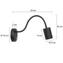 Mexlite Luminaire mural UPROUND à 1 flamme GU10 IP20, noir 