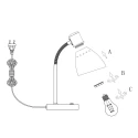 Steinhauer Lampe de table SPRING inclinable E27 IP20, acier 
