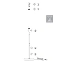 Mexlite Lampadaire NOOR à 1 flamme, sans abat-jour E27 IP20, acier gradable