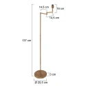 Mexlite Lampadaire BELLA à 1 flamme, sans abat-jour E27 IP20, bronze gradable