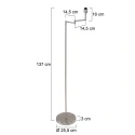 Mexlite Lampadaire BELLA à 1 flamme, sans abat-jour E27 IP20, acier gradable