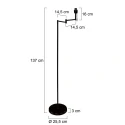Mexlite floor lamp BELLA 1 flame E27 IP20, black dimmable