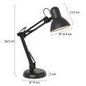 Mexlite table lamp STUDY tiltable E27 IP20, black