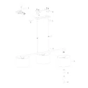 Steinhauer Luminaire à suspension STANG 3 flammes E27 IP20, gris, noir  gradable