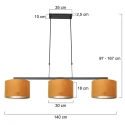 pendant luminaire STANG 3 flames E27 IP20