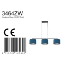 Steinhauer Luminaire à suspension STANG 3 flammes E27 IP20, bleu, noir 