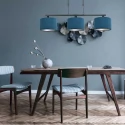 Steinhauer Luminaire à suspension STANG 3 flammes E27 IP20, bleu, noir 