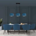 Steinhauer Luminaire à suspension STANG 3 flammes E27 IP20, bleu, noir 