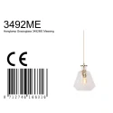Mexlite Luminaire à suspension GRAZIOGLASS ?18cm E27 IP20, laiton