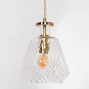 Mexlite Luminaire à suspension GRAZIOGLASS ?18cm E27 IP20, laiton